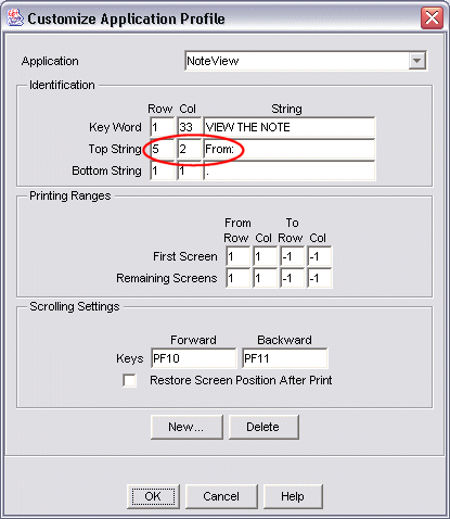 Application profile with Top String